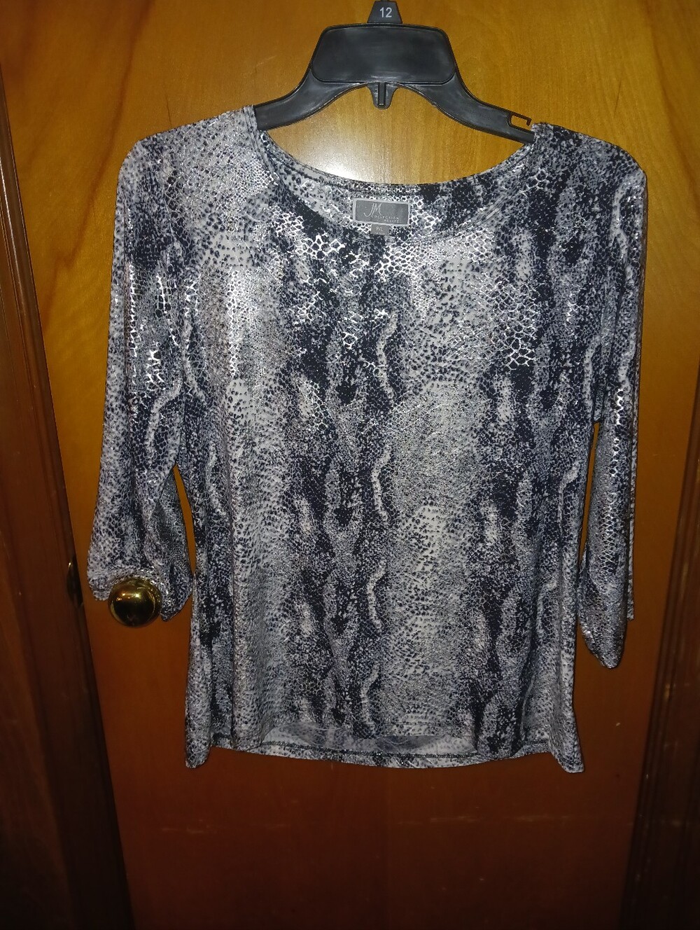 JM Collection Black & White Top